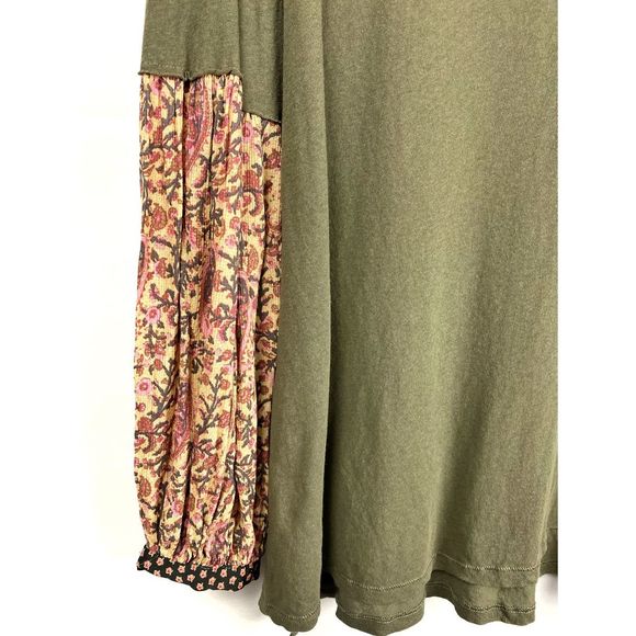Free People Jade Peasant Sleeve Green Boho Large - Picture 8 of 12